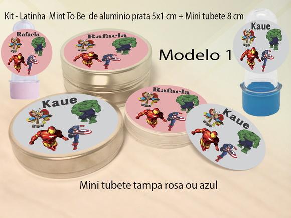 Kit Latinhas e Mini Tubetes-vingadores