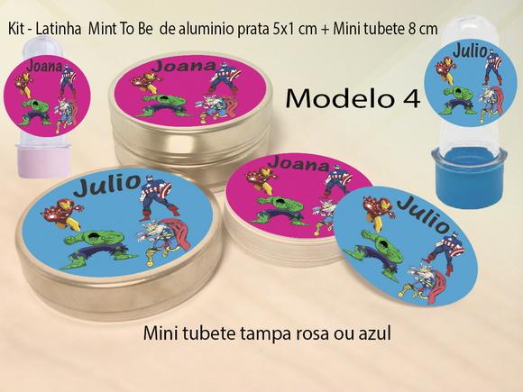 Kit Latinhas e Mini Tubetes-vingadores