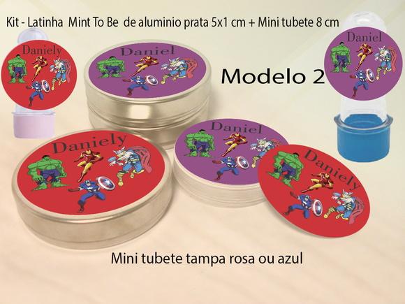 Kit Latinhas e Mini Tubetes-vingadores