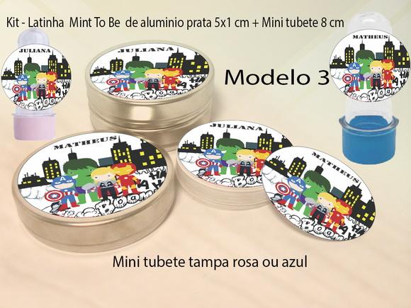 Kit Latinhas e Mini Tubetes-vingadores
