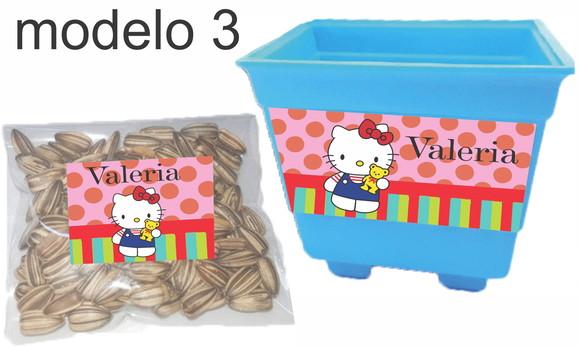 Kit Vaso e Semente-hello Kitty