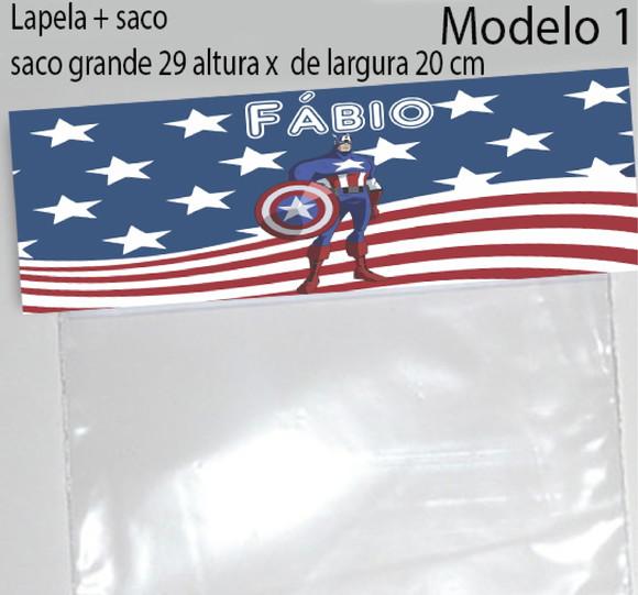 Lapela e saco grande-Capitão America