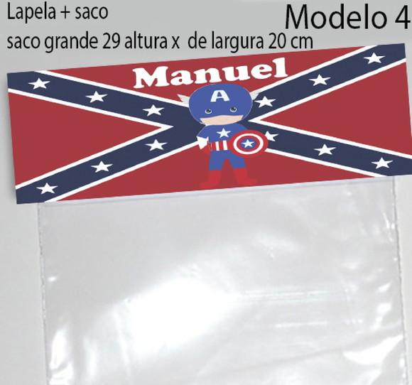 Lapela e saco grande-Capitão America