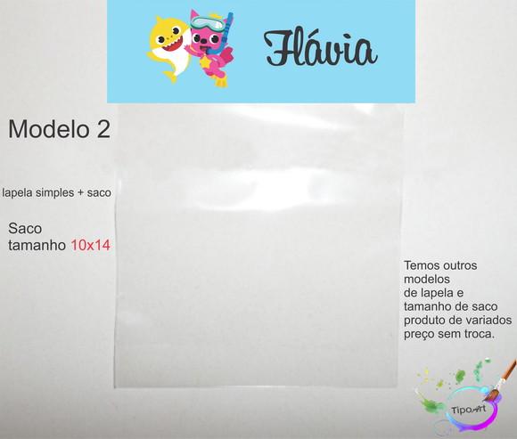 Lapela(simples) e Saco 10x14-baby Shark
