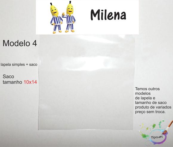 Lapela(simples) e Saco 10x14-bananas de Pijama