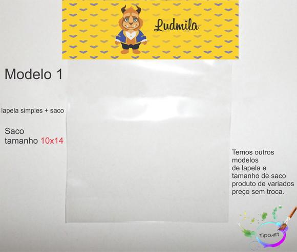 Lapela(simples) e Saco 10x14-bela e a Fera