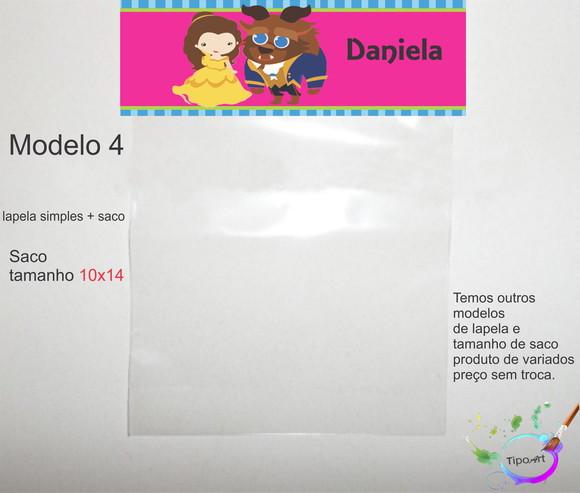 Lapela(simples) e Saco 10x14-bela e a Fera