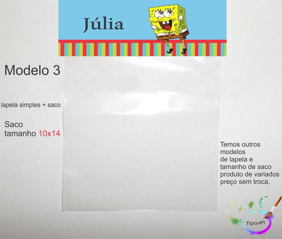 Lapela(simples) e Saco 10x14-bob Esponja