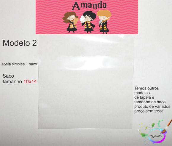 Lapela(simples) e Saco 10x14-harry Potter-modelo 1