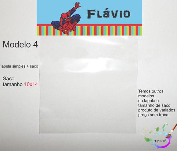 Lapela(simples) e Saco 10x14-homem Aranha