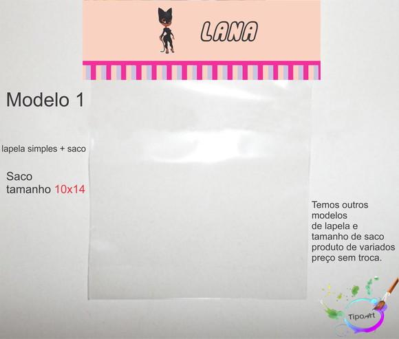 Lapela(simples) e Saco 10x14-mulher Gato