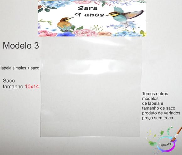 Lapela(simples) e Saco 10x14-passarinho