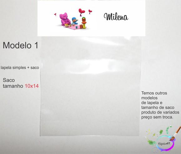 Lapela(simples) e Saco 10x14-pocoyo