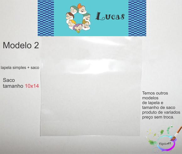 Lapela(simples) e Saco 10x14-sete Anões