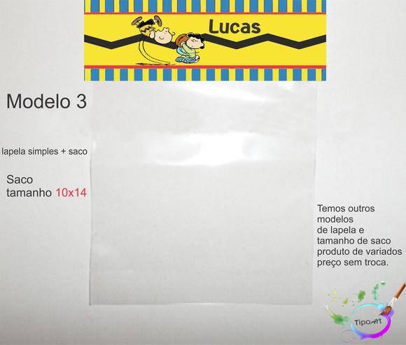 Lapela(simples) e Saco 10x14-snoopy