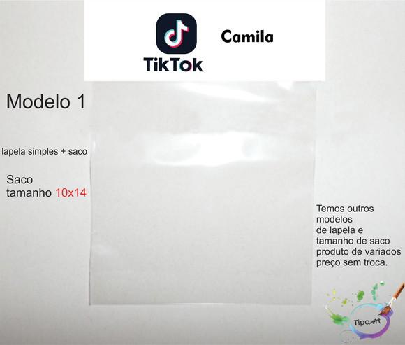 Lapela(simples) e Saco 10x14-tik Tok