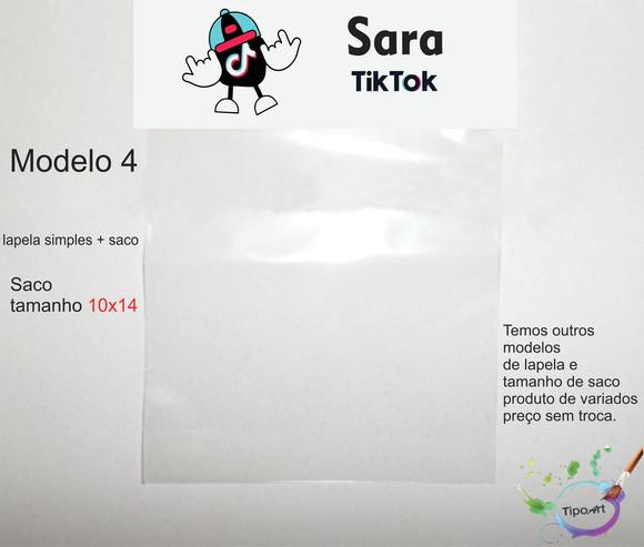 Lapela(simples) e Saco 10x14-tik Tok