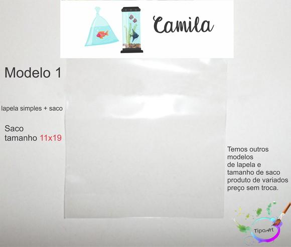 Lapela(simples) e Saco 11x19-aquário