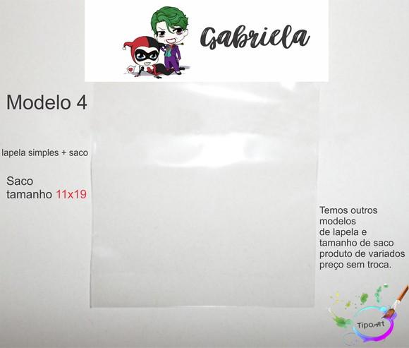 Lapela(simples) e Saco 11x19-arlequina