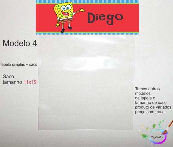 Lapela(simples) e Saco 11x19-bob Esponja