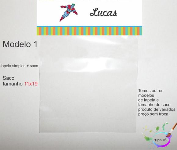 Lapela(simples) e Saco 11x19-capitão Planeta