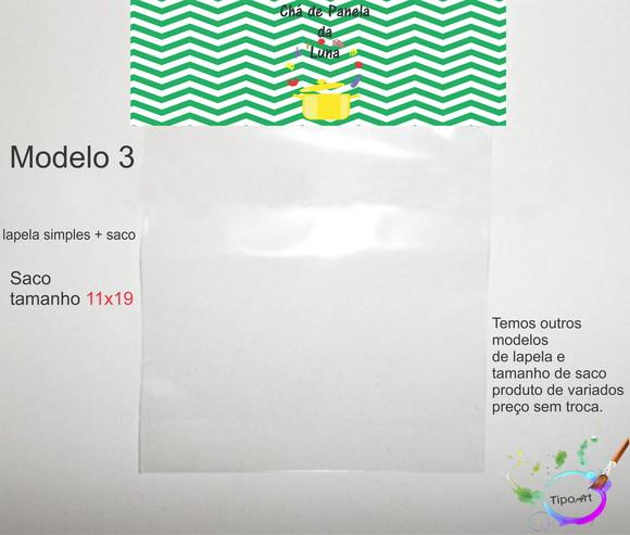 Lapela(simples) e Saco 11x19-chá de Cozinha/panela