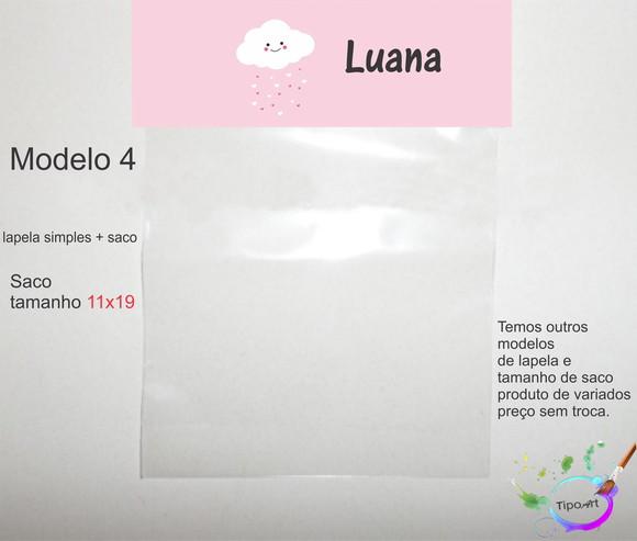 Lapela(simples) e Saco 11x19-chuva de Amor