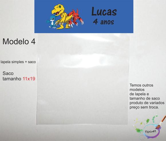 Lapela(simples) e Saco 11x19-digimon