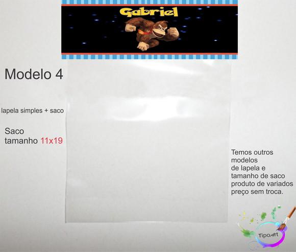 Lapela(simples) e Saco 11x19-donkey Kong