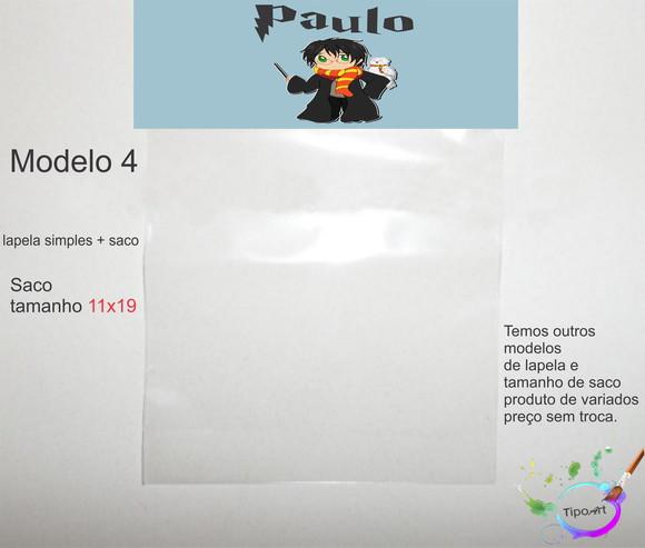 Lapela(simples) e Saco 11x19-harry Potter-modelo 1