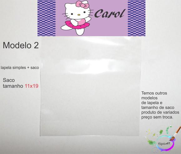 Lapela(simples) e Saco 11x19-hello Kitty