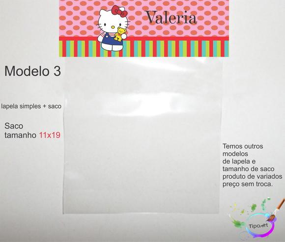 Lapela(simples) e Saco 11x19-hello Kitty