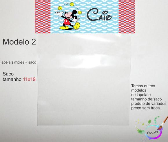 Lapela(simples) e Saco 11x19-mickey