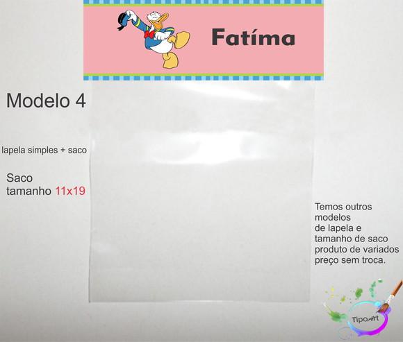Lapela(simples) e Saco 11x19-pato Donald