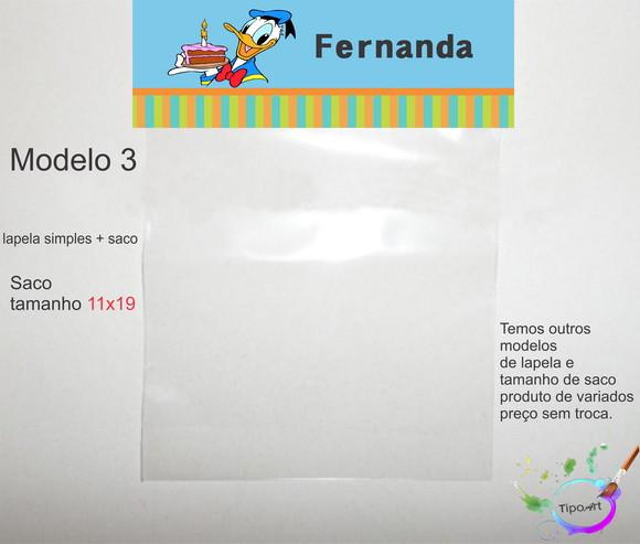 Lapela(simples) e Saco 11x19-pato Donald