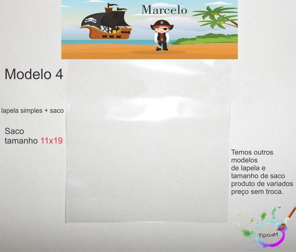 Lapela(simples) e Saco 11x19-pirata