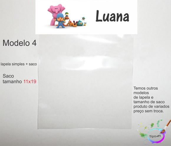Lapela(simples) e Saco 11x19-pocoyo