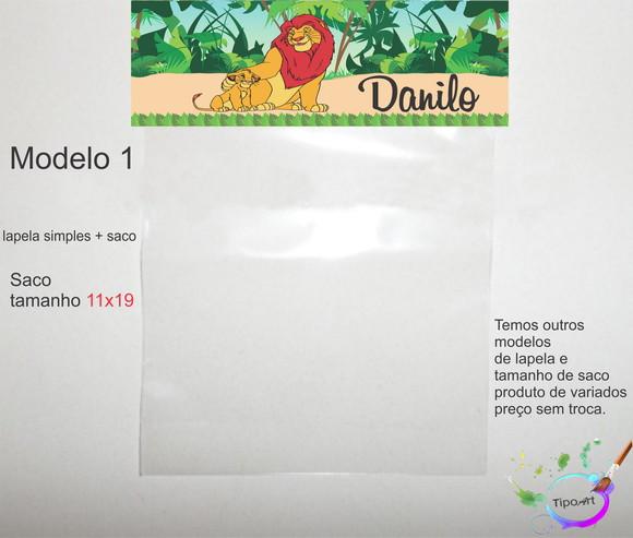 Lapela(simples) e Saco 11x19-rei Leão