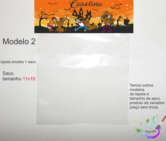 Lapela(simples) e Saco 11x19-scooby Doo