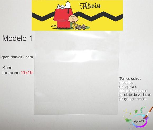 Lapela(simples) e Saco 11x19-snoopy