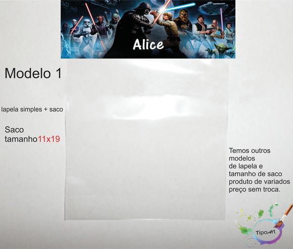 Lapela(simples) e Saco 11x19-starwars