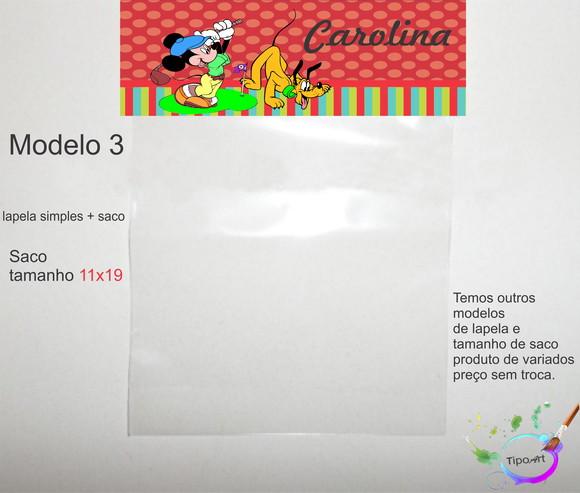 Lapela(simples) e Saco 11x19-turma do Mickey