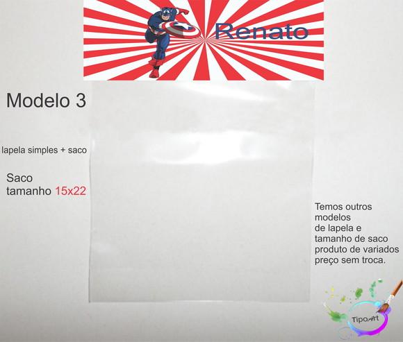 Lapela(simples) e Saco 15x22-capitão America