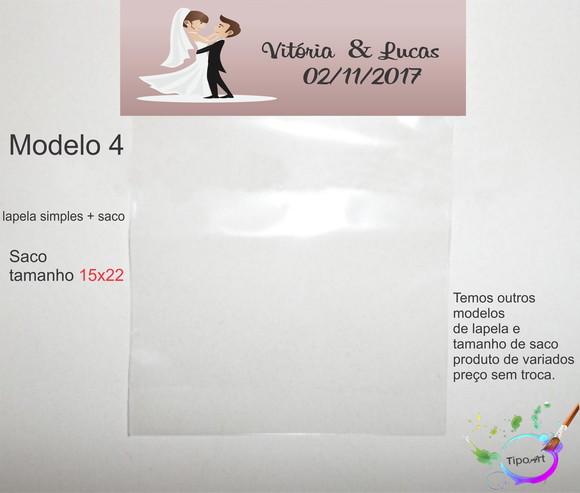 Lapela(simples) e Saco 15x22-casal