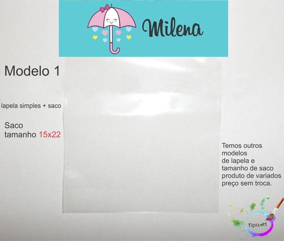 Lapela(simples) e Saco 15x22-chuva de Amor