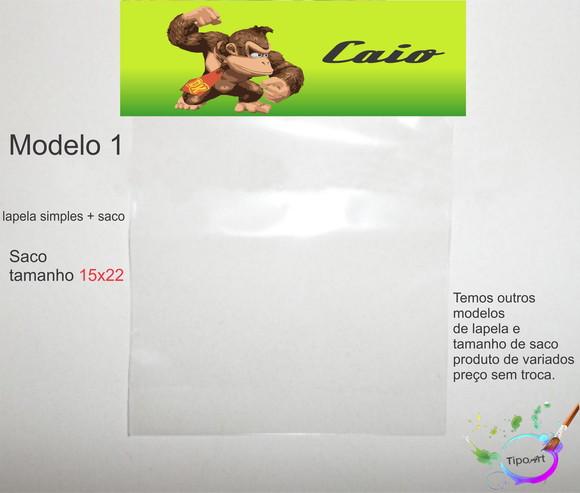 Lapela(simples) e Saco 15x22-donkey Kong