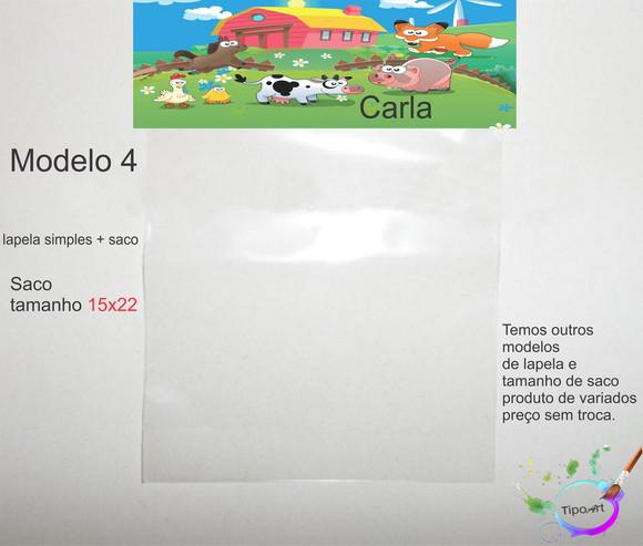 Lapela(simples) e Saco 15x22-fazendinha