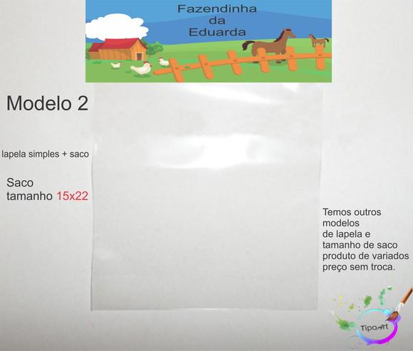 Lapela(simples) e Saco 15x22-fazendinha