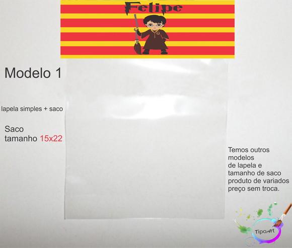 Lapela(simples) e Saco 15x22-harry Potter-modelo 1