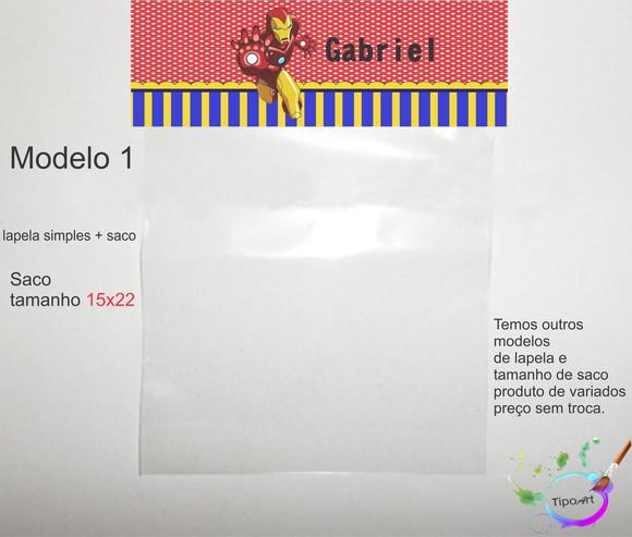 Lapela(simples) e Saco 15x22-homem de Ferro